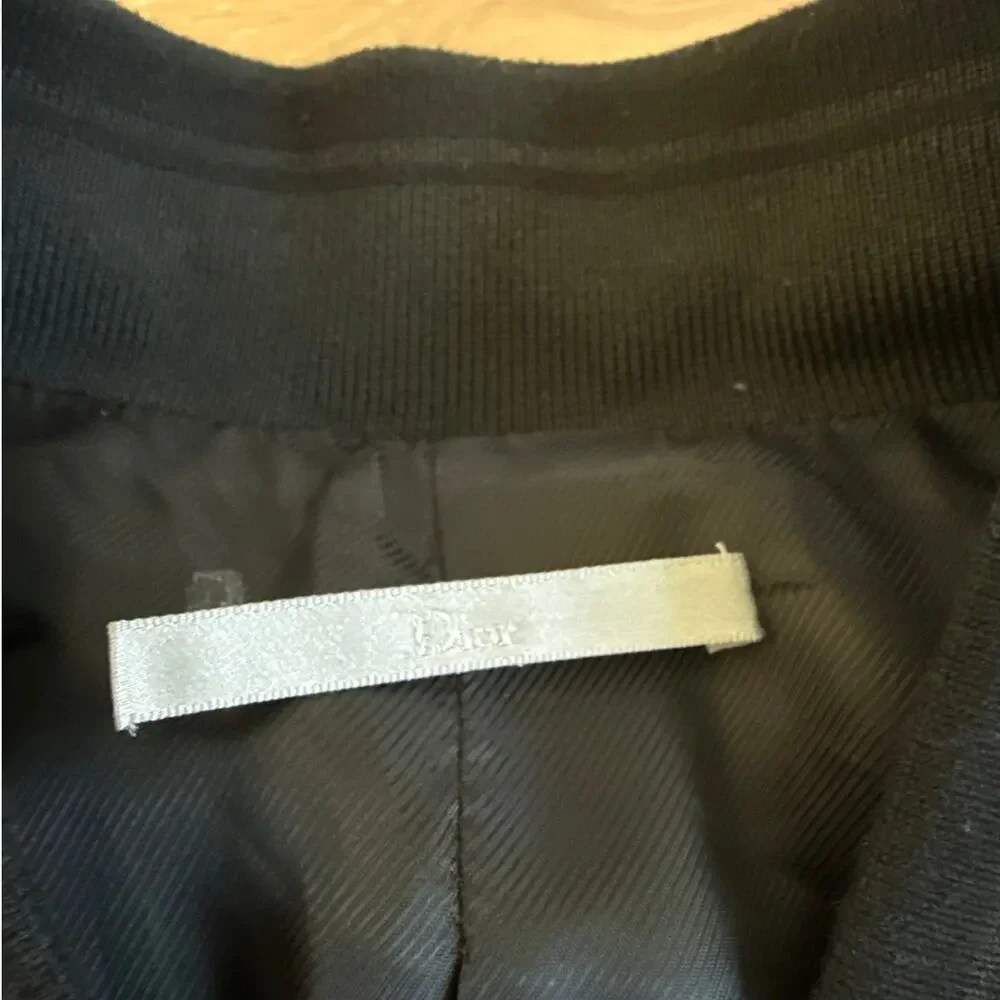 Dior Lambskin Leather Zip Up Bomber Jacket Metallic Coating Size EU 48 Silver